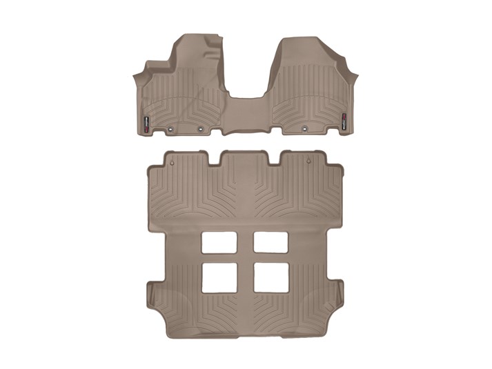 【WeatherTech/ウェザーテック正規輸入元】ホンダ（HONDA） オデッセイ（2011年～2017年）左ハンドル車 フロアマット/フロアライナー（フロント＆リア）（タン）