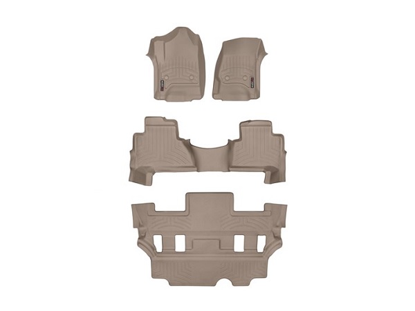 【WeatherTech/ウェザーテック正規輸入元】キャデラック エスカレード（2015年～）左ハンドル車 フロアマット/フロアライナー（フロント＆リア）（タン）