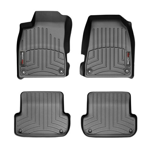 【WeatherTech/ウェザーテック正規輸入元】Audi（アウディ） A4/S4/RS4（2002～2008年）左ハンドル車 フロアマット/フロアライナー（フロント＆リア）（ブラック）