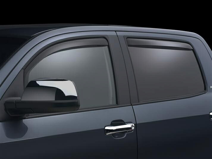 【WeatherTech/ウェザーテック正規輸入元】トヨタ タンドラ(TUNDRA)(2007~2021年)(クルーマックス車専用)サイドウィンドウディフレクター(フロントペア&リアペアセット)(ダーク)