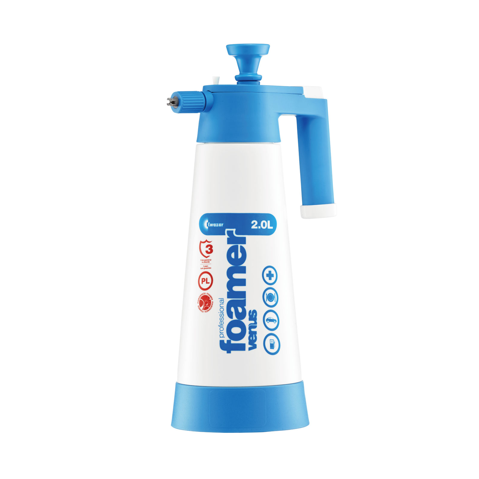 カサール(KWAZAR)FOAMシリーズ　ヴィーナス フォーマー クリーニングプロ 2L　中性液剤用の蓄圧式ポンプ泡スプレー　フォームガン　洗車　車 バイク 泡洗車 洗車用品　洗車セット　エアスプレー　スプレーガン　霧吹き　噴霧器　蓄圧式発泡スプレー