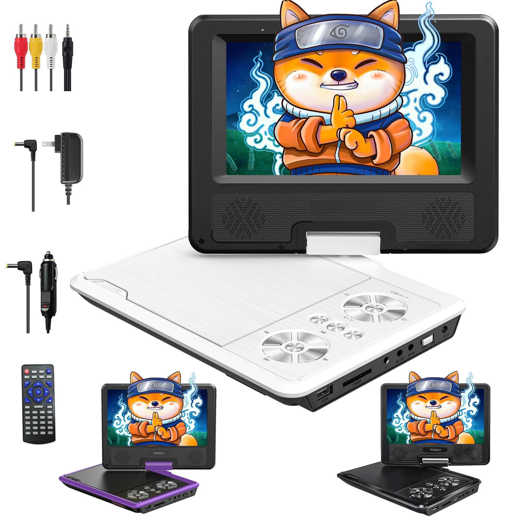 新品 HDMI入力付 12インチポータブルDVDプレーヤー ZM-12PD 新品アウトレット］ 12インチ ポータブルDVDプレーヤー ウッド調
