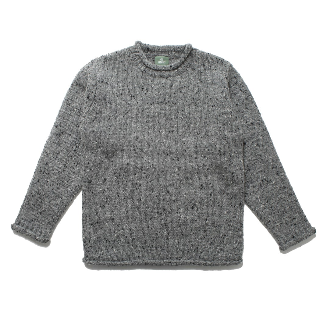 aran woollen mills アラン ウーレン ミルズ Roll Neck Sweater ツイードロールネックセーター 455 薄墨色