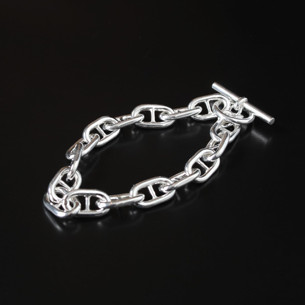 INTERIM インテリム 船がかり チェーン店 T赤ちょうちん 腕輪 イタリアン しろがね色925 プチ ANCHOR CHAIN T-BAR BRACELET SILVER925 PETIT しろがね色