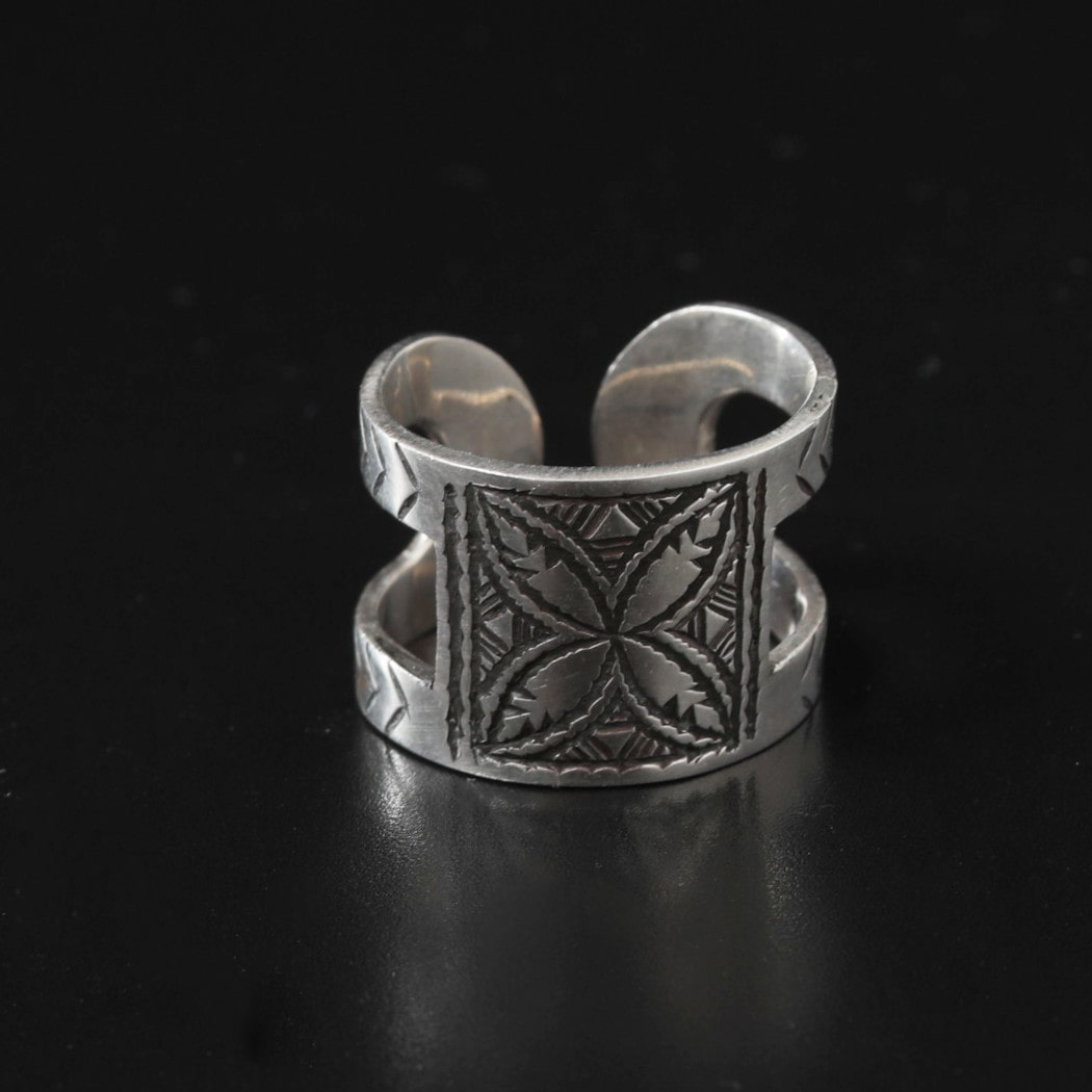 TOUAREG SILVER JEWELRY トゥアレグ シルバー ジュエリー シルバーリング 2段3 シルバー 15号