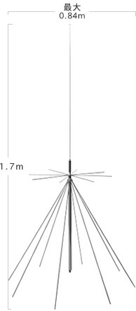 金剛石 D1300AM ディスコーンアンテナ  25-1300MHz・中波 (50/144/430/904/1200変速機可) (D-1300AM) 第一電磁波  広帯域傍受 門外漢無線電話 BCL【沖縄向け貨物輸送別】