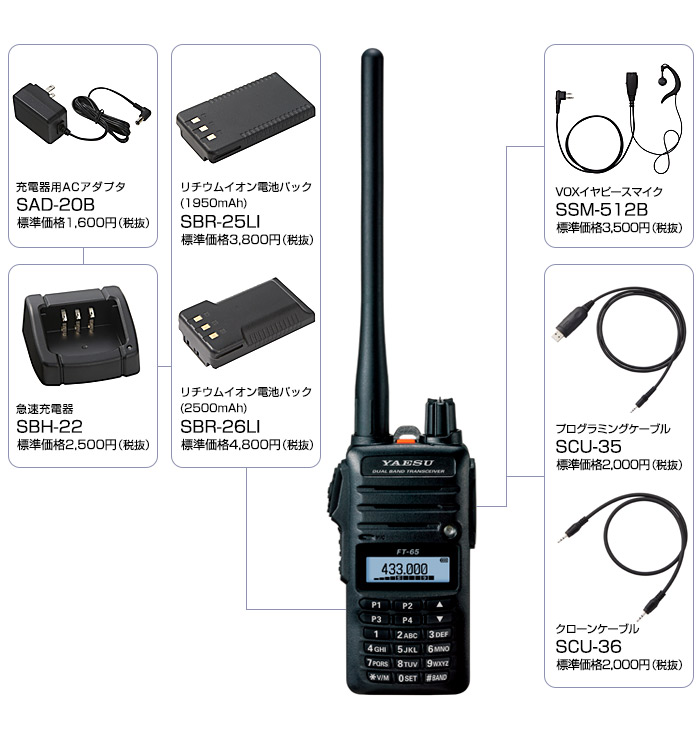 【楽天市場】FT65 アマチュア無線機 ヤエス デュアルバンド FMトランシーバー (FT65)(ヤエス) (YAESU)：アペックスラジオ