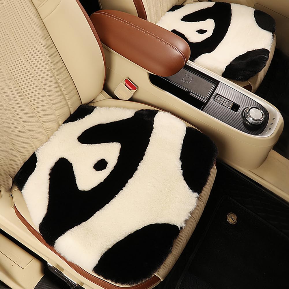 Gujuja 2容器に並べる ジャイアントパンダ カーシートクッション フラシ天 カーシートカバー 乗用車室内装飾付属物用 愛くるしげジャイアントパンダ型座布団 居敷きパッド用 日用品雑貨・文房具・手芸-その他