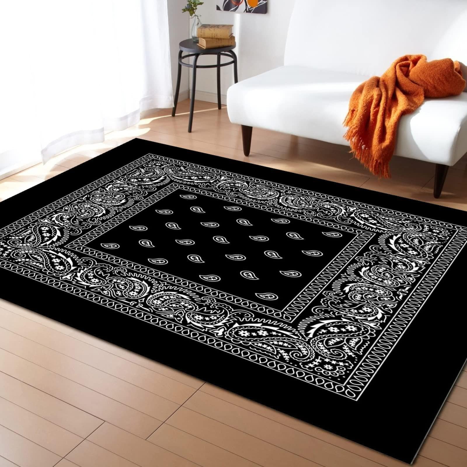 楽天市場】【100×140cm】Black Cross bandanna rug Ssize / ブラック