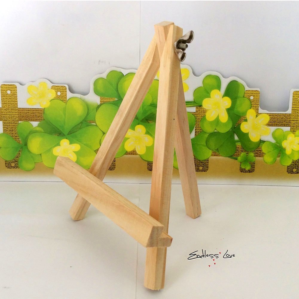 6インチ 木製 ミニ三脚 イーゼル ミニディスプレイスタンド 金属製調整ねじ (2個パック) 6" Wooden Mini Tripod Easel THM-Easel-Mini001|アピネス