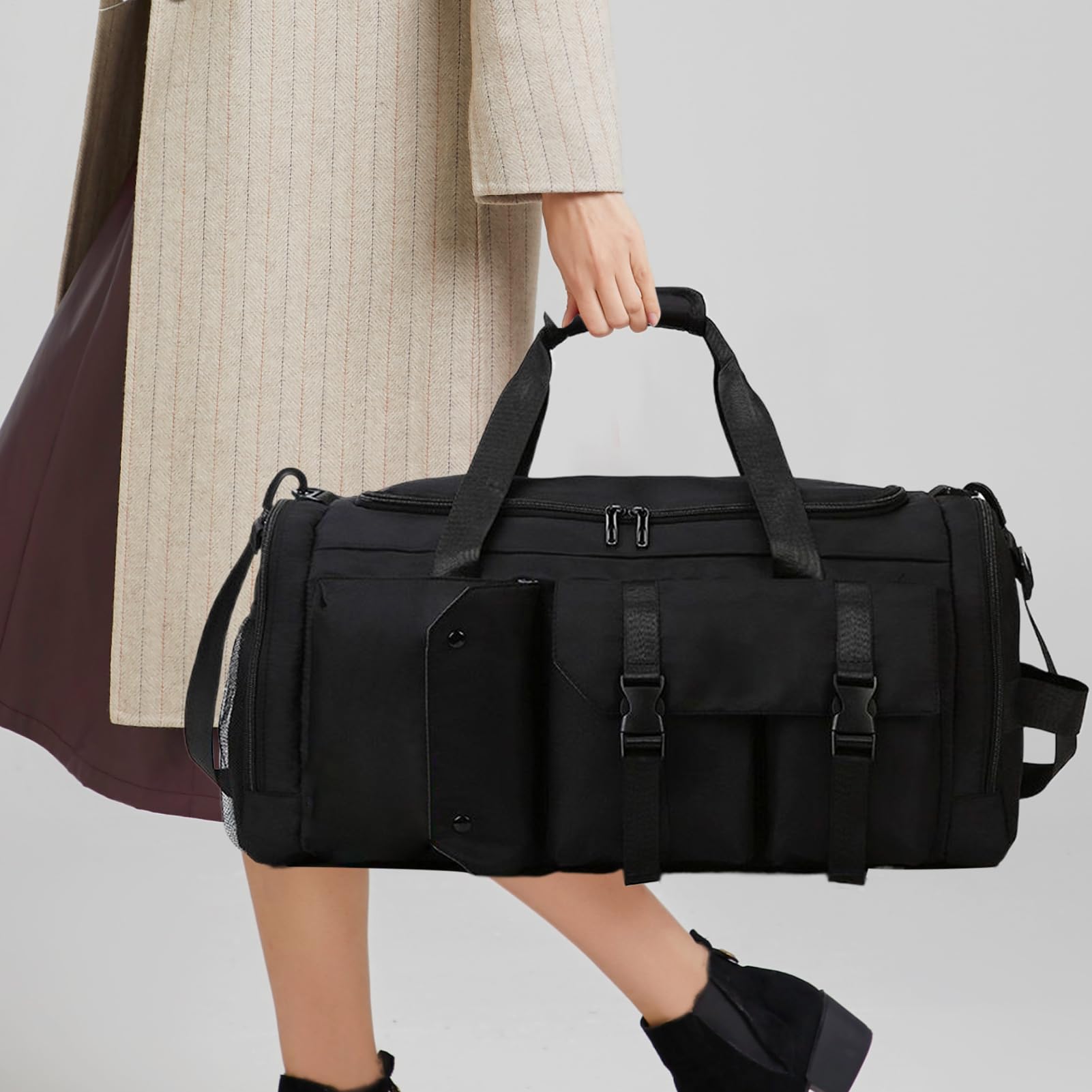 女性用ジムバッグ | 防水 大容量(約45L) キャリーバッグ - 旅行用バックパック ドライウェット分離付き アウトドア用手袋、衣服、水筒、スニーカー、仕事、学校用｜アピネス