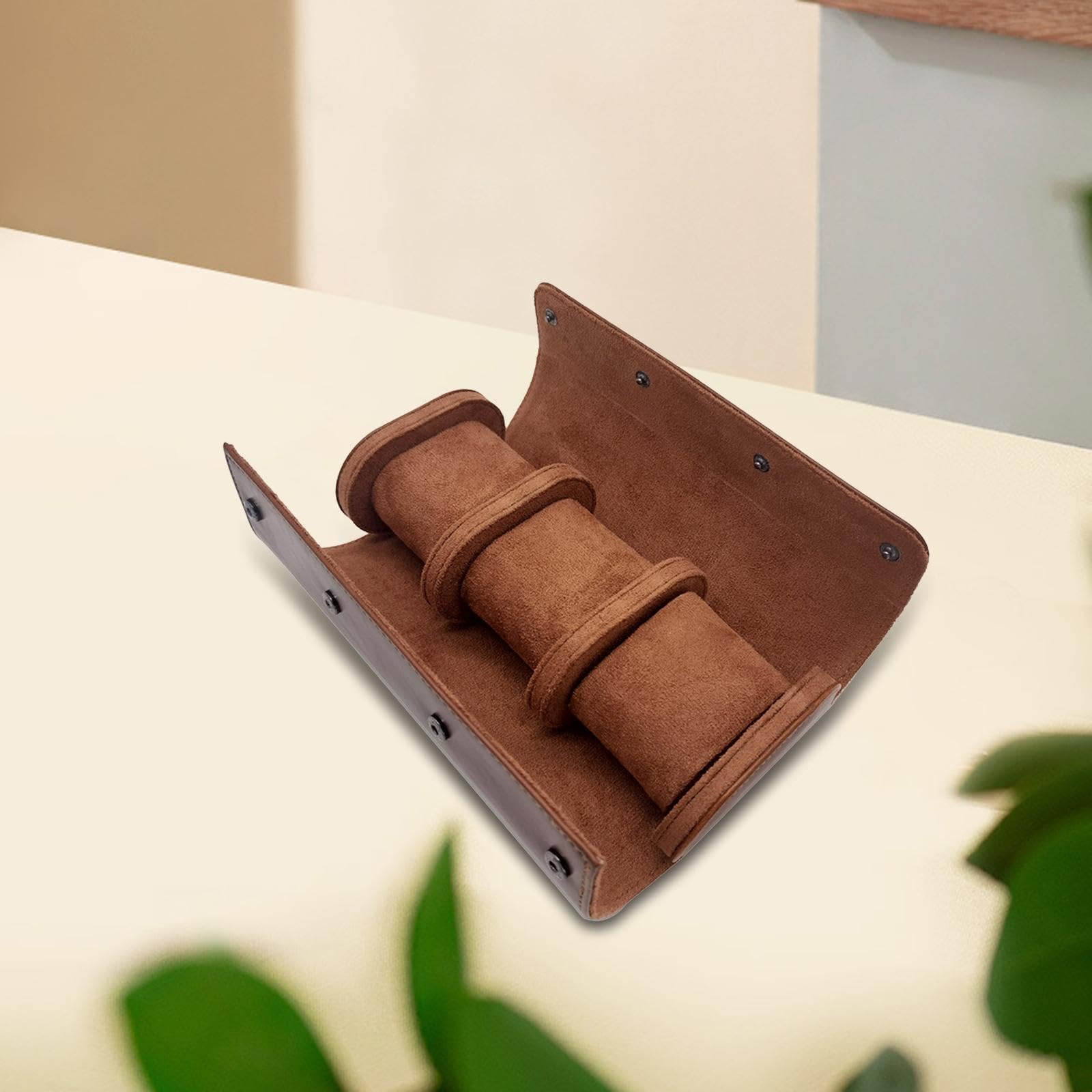 腕時計ボックス オーガナイザー 時計オーガナイザー ホルダー ポータブル レトロ スタイル 軽量 ジュエリーディスプレイケース 腕時計収納オーガナイザー ブラウン｜アピネス