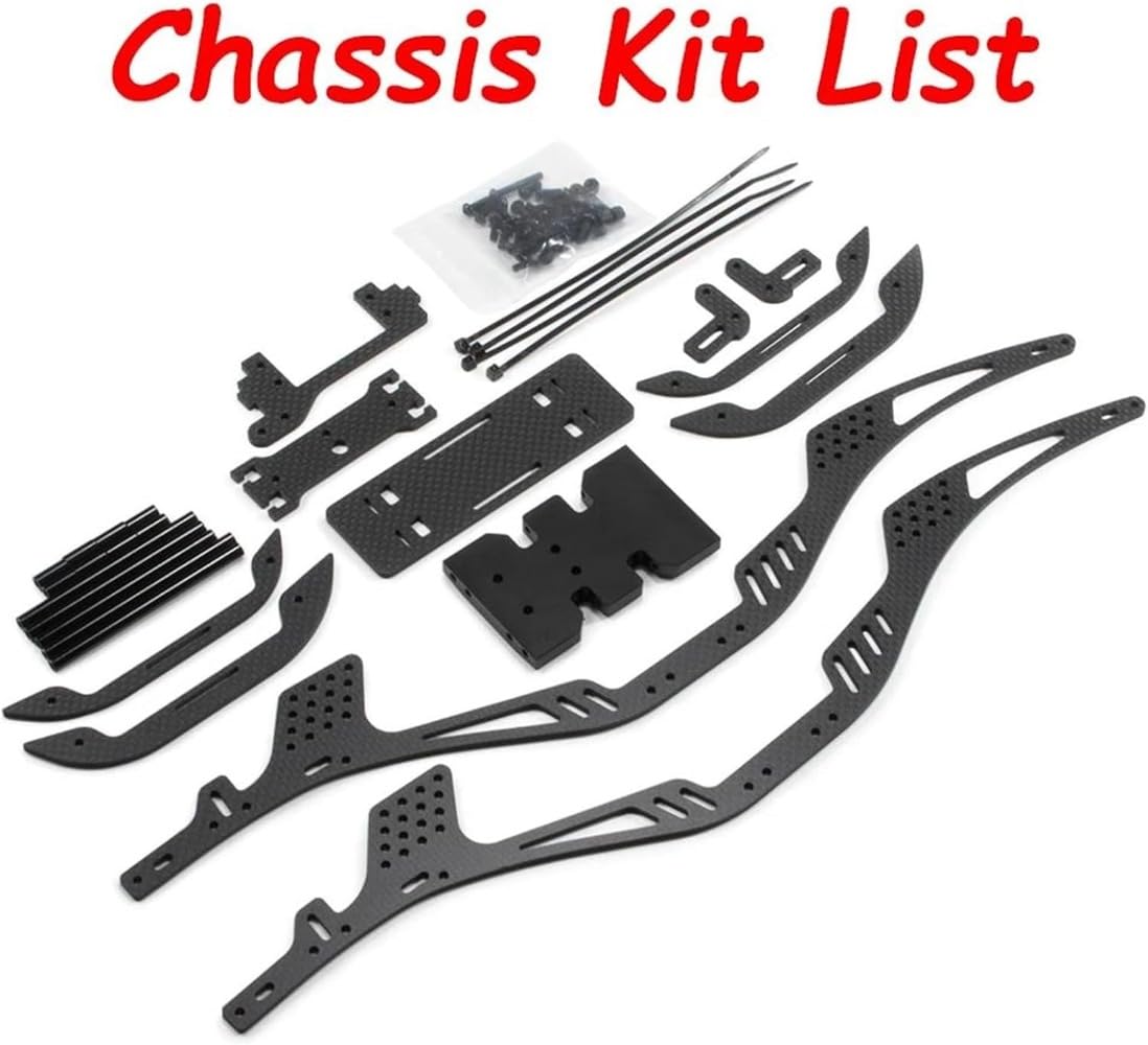 RCパーツ For SCX10 II For Element For Enduro For Comp 1/10 カーボンファイバー For LCGシャーシキット チーターリグフレーム デルリンスキッド付き RCカークローラー ビルドパーツ|アピネス