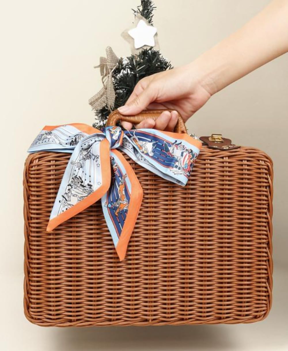 楽天市場】かごバッグ お土産 ポータブル ラタン スーツケース型