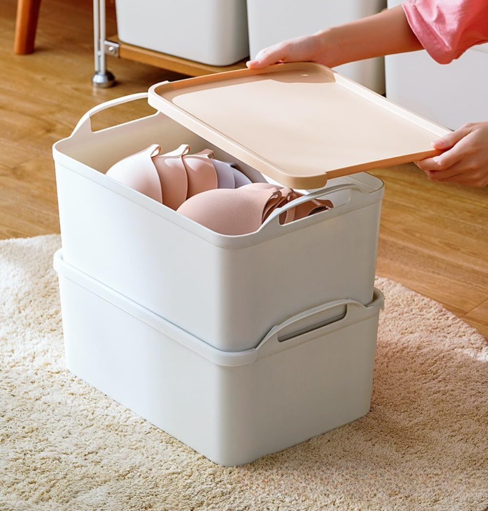 楽天市場】ケース 手提げ付き 茶色蓋付 2種類サイズ5個セット Sサイズ3