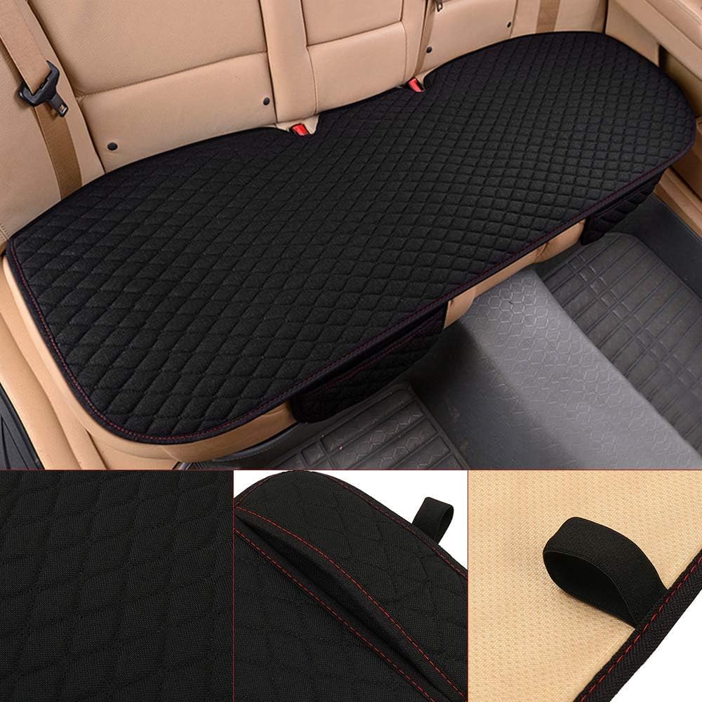 車のクッション、車のシートカバー、前部座席と後部座席のクッション、車のクッション、シート用品、分解が非常に簡単、通気性、防水性、拘束なし、滑り止めの一般的なリネンクッション (ブラック,後ろの席)｜アピネス