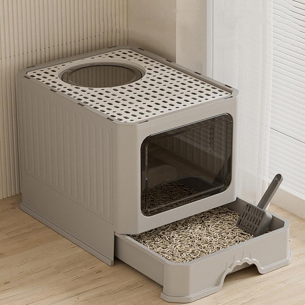 猫用室内用便器 猫砂ボックス席 猫砂入れ 大電気容量 猫砂の飛び散り押しとどめる 猫の室内用便器 大型 頼もしい室内用便器 掃き出す分かりやすい 消臭 抗菌 抽き出し付き添い人 精神的な統合分かりやすい 密閉型猫用室内用便器 上から出る猫室内用便器 全年歯猫用 悪臭い押しとどめる 盛りだくさん押しかぶせる シャヴェル付き添い人 (サクラ色) その他-日用品雑貨・文房具・手芸