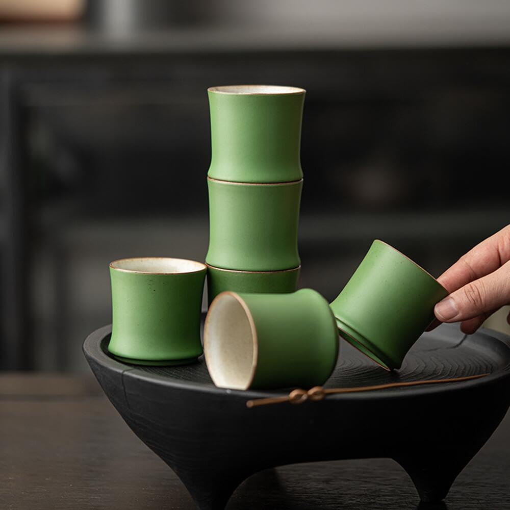 湯呑み 和風セラミックティーカップ 寿司ゆのみ 茶碗 おしゃれ 湯飲み コップ お茶 緑茶 フリーカップ カフェ器 湯呑み コップ レトロコーヒーカップ 寿司湯呑 家庭用 業務用 結婚祝い 生日礼物 引越し祝い 記念日 (6個,90ml)｜アピネス