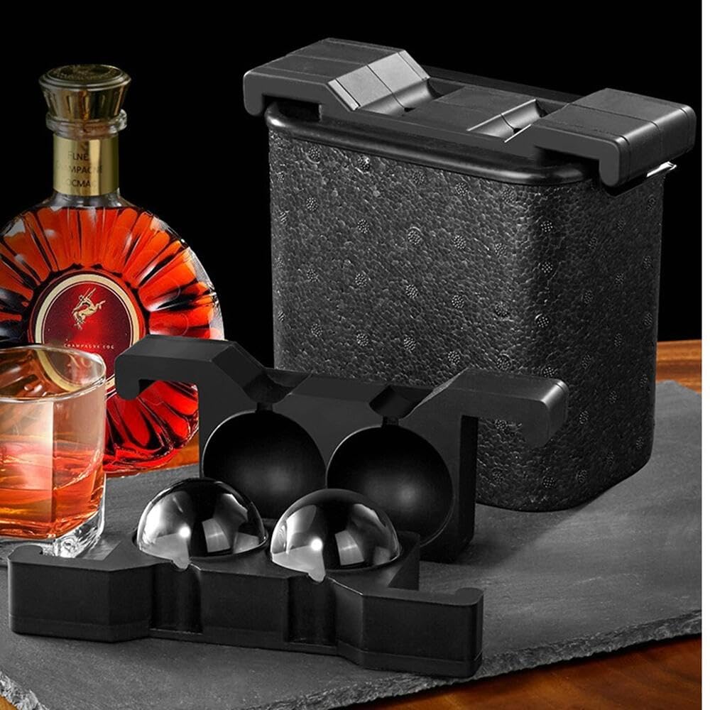 製氷皿 製氷器 円形/四角氷 食品級 シリコン製 製氷器 キッチン クリアアイスキューブトレイ アイスキューブモールド アイストレー 取出し簡単 蓋付き 使いやすい 再利用可能なストレージバッグ付き 氷作る容器 飲食店 家庭用 ウイスキーやカクテルに (円形氷,2穴)｜アピネス