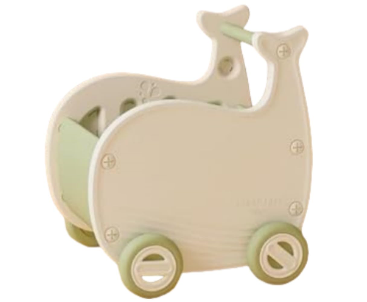 手押し車 赤ちゃんおもちゃ収納箱 ボックス 手押し車ておしぐるまキッズワゴンおもちゃ収おもちゃ収納ボークス子供用ワーカー知育玩具つかまり立ち歩き練習人形遊びまままごと産出祝 つかまり立ち 知育玩具 歩行練習おしゃれ かわいい (ミルクホワイト) []｜アピネス