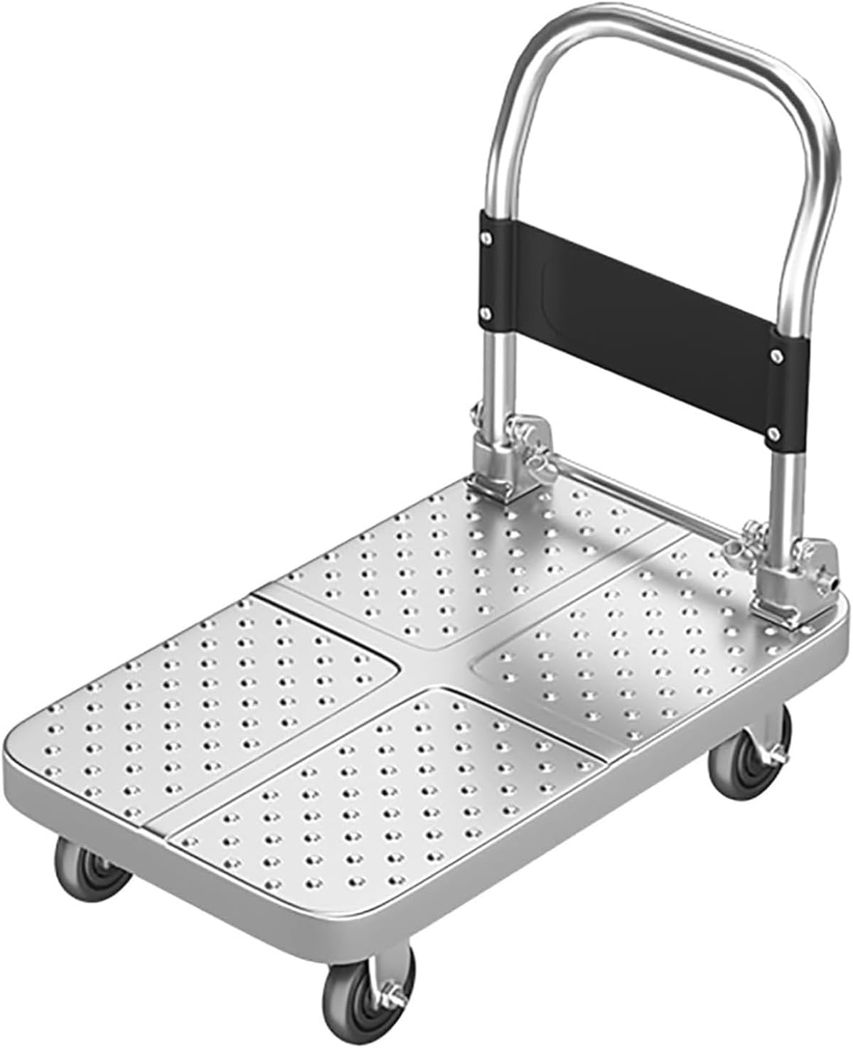 折りたたみ式キャスタートロリー コンパクトスチール製 サイレント設計 耐荷重 150kg オフィス/倉庫/速達荷物用 O11｜アピネス