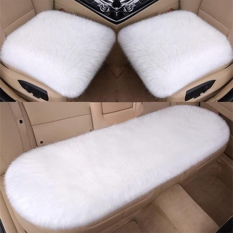 カーシートクッション ウール 暖かい 車用 シートカバーセット 3 点セット フワフワ 疲れ解消 通気性 洗える 滑り止め 前座席用 2 枚 後部座席用 1 枚 O11｜アピネス