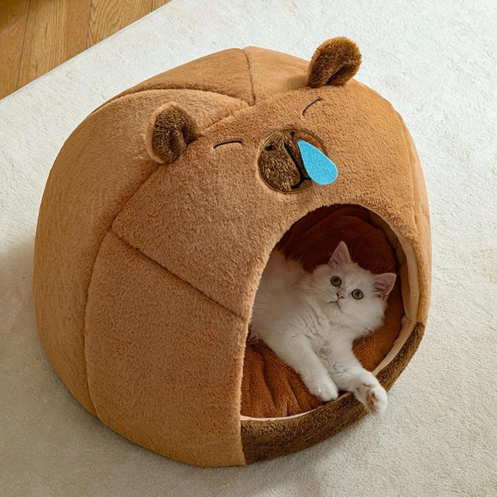 冬のペット小屋、屋内小型犬小屋、取り外し可能な屋根付き犬用ベッド、断熱ペット犬小屋、居心地の良い猫ハウス、ペット冬の犬小屋、カバーぬいぐるみベッド 36x34cm/14.17x13.39 インチ 犬猫用 (M/36*36*34CM)|アピネス