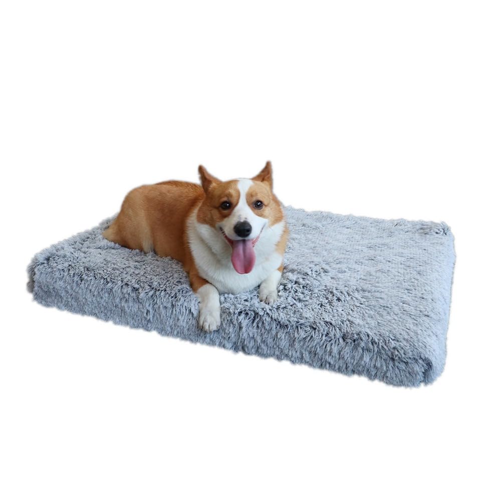 犬 座蒲団 犬用臥榻 中小型犬用 猫用 愛玩動物臥榻 角型 丸洗い ふわふわ もふもふ 生あたたかい 愛玩動物座蒲団 上滑り打ち切り 愛玩動物つや消し 保温防寒 寒さ打つ手 もこもこ ぐっすり眠る 愛玩動物装置（薄墨色 65×50糎） (L 75*50*8糎)