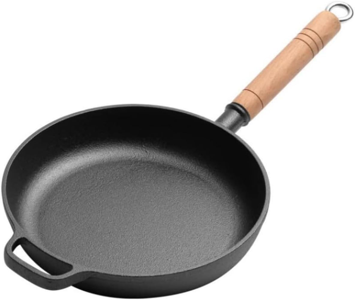 【楽天市場】鉄製フライパン フライパン 鋳鉄製 キッチンフライパン 鉄鍋 木製ハンドル 揚げ焼き用 IH対応 (26CM) (27cm):アピネス