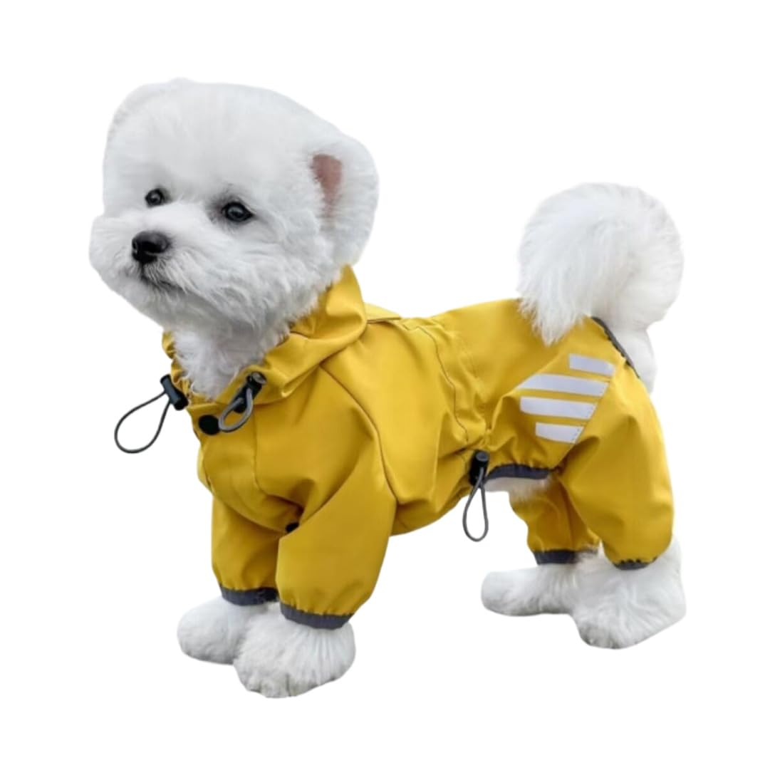 犬用雨合羽 愛玩動物雨合羽 カッパ 犬服 愛玩動物雨具 防風 防塵 雨合羽 雨季打つ手 着脱飾り気の無い 耐久性 速乾 好いたらしい 愛玩動物設備 犬 服 通気 軽さ ほっつき歩く用 小型犬 中型犬 大型犬 柴犬用 え-黄色 XS
