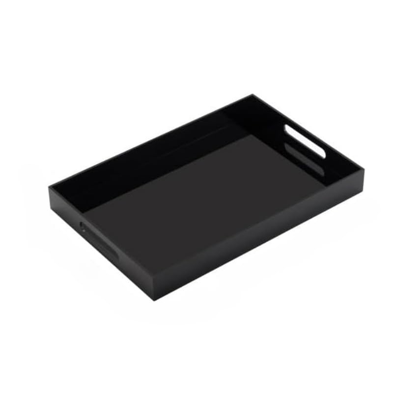 透明ブラックアクリルトレイ化粧品リップスティックフルーツカフェデザートストックトレイ (ブラック,)｜アピネス