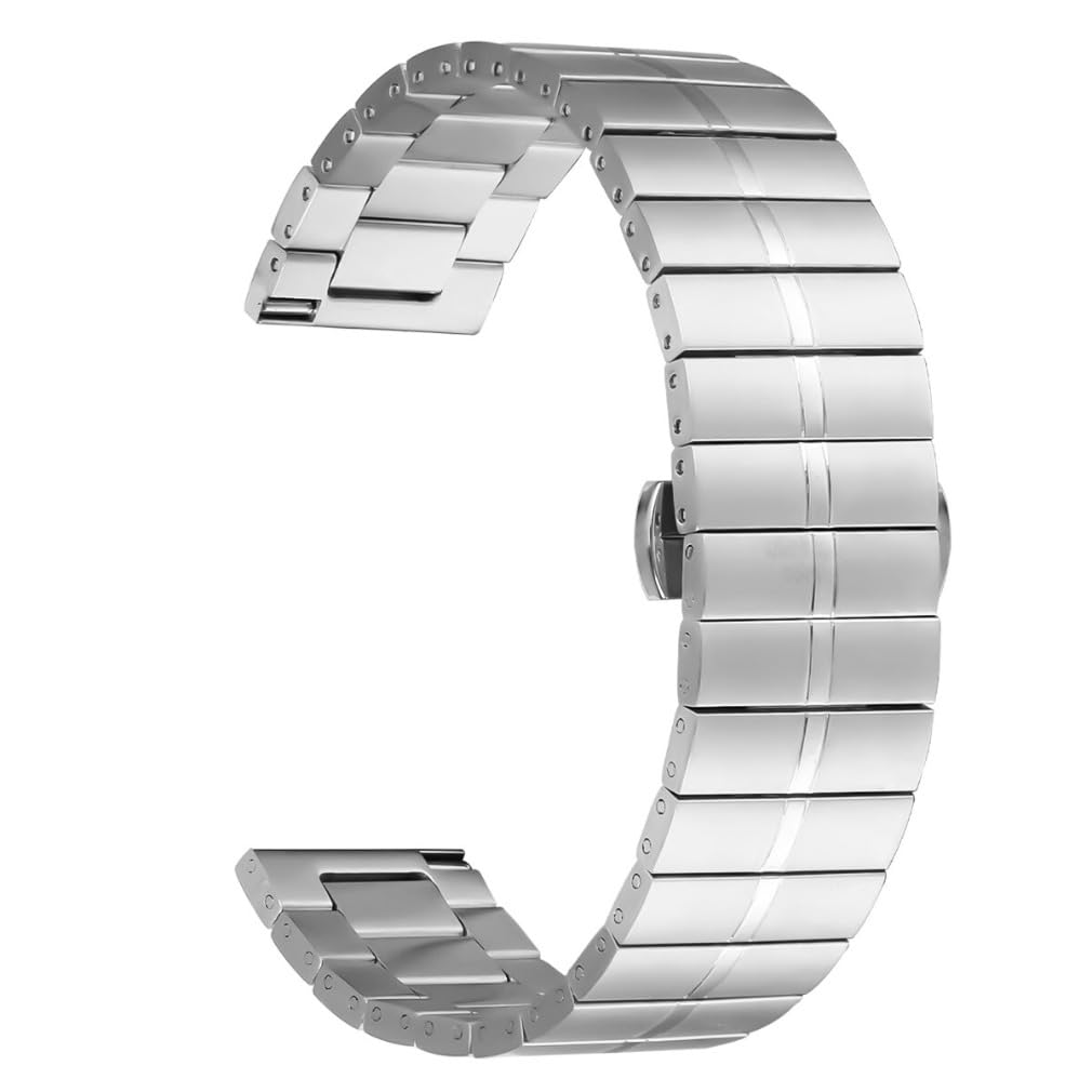 22mm マルチカラーステンレススチールクリンプワンビードバタフライバックルスチールベルトスマートウォッチバンドストラップ｜アピネス 9,816円