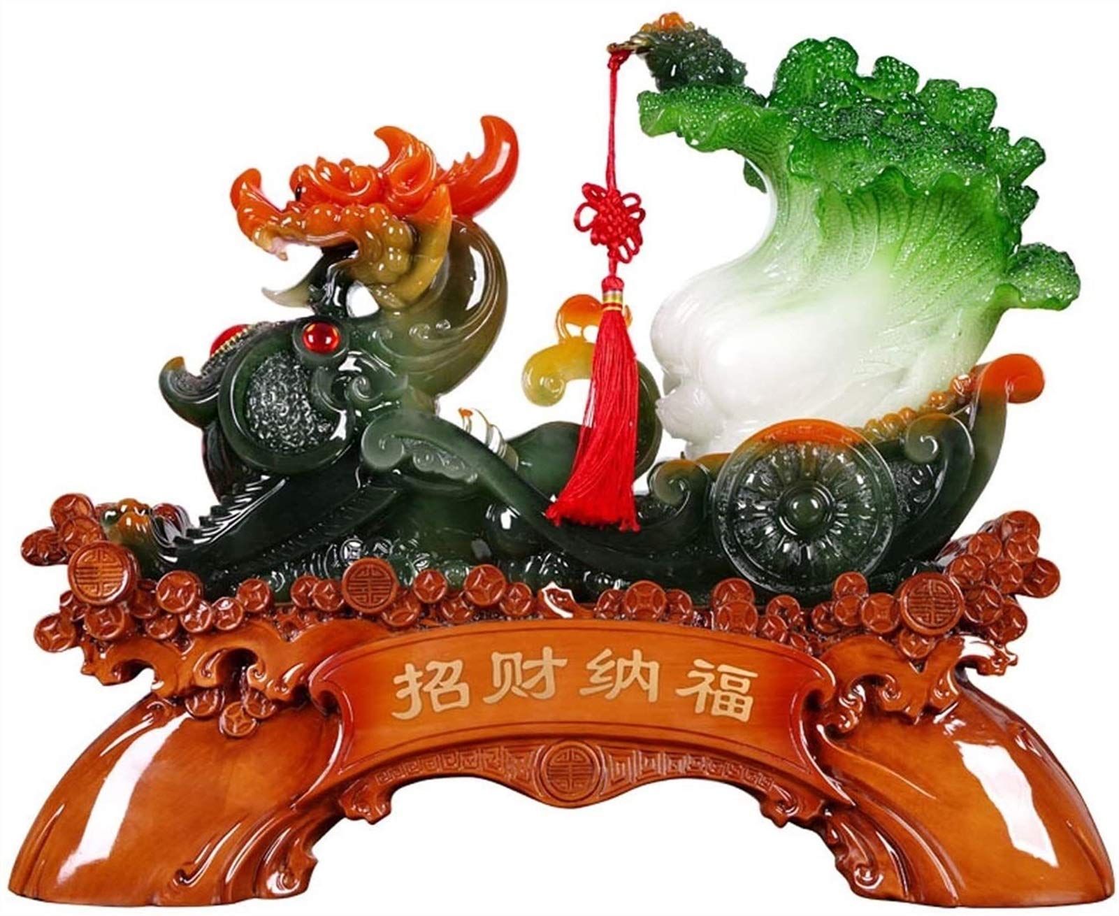 飾りつけ 龍 翡翆風 白菜 鳳凰 招財納福 縁起物 風水 暮らし向き引き上げる 御引き立て流行る 財運 仕合わせ 練りあわせる脂 開運室内装飾 オブジェ 差し上げ物 差し上げ物 差し上げ物 工作祝い事 開店祝い事 事務室 屋内 かざり付ける 晴れ晴れしい 刻みつける 目論む 中華風 力強さ石ころ風