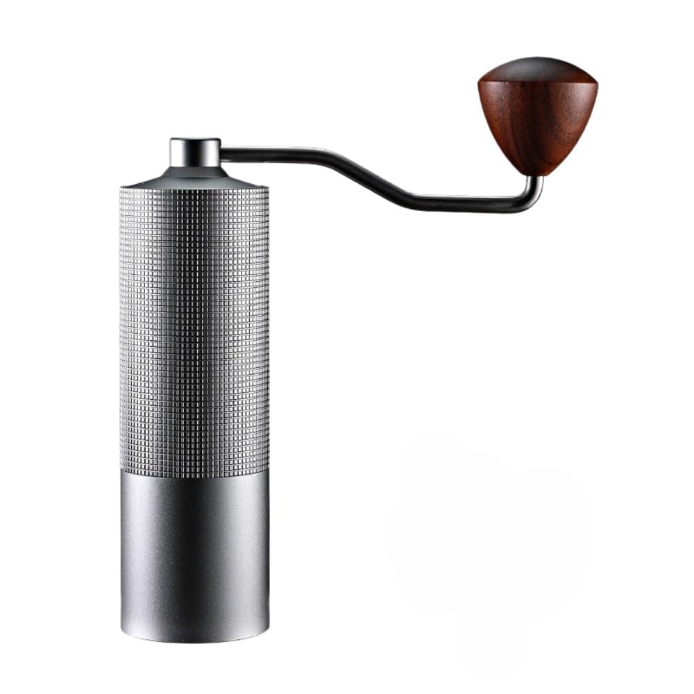 コーヒーミル 手挽き 手動 ステンレス刃 38mm セブンコア 420ステンレス 高精度 CNC加工 粗さ調整 段階調節 アルミボディ 市松模様 滑り止め ダイヤモンド格子 コンパクト 持ち運び おしゃれ アウトドア キャンプ エスプレッソ｜アピネス 12,095円
