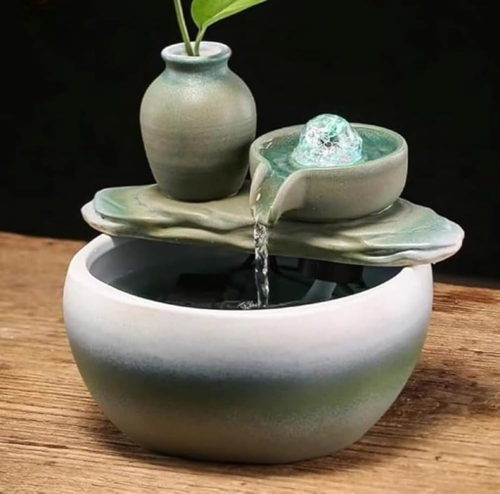 卓上吹き上げ 循環過程水 飾りつけ 陶器 瀬戸もの 室内装飾 吹き上げオブジェ 水の流れる飾りつけ 禅 癒し 室内 箱庭 マイクロ見晴らし 海洋博物館 入り口・入口 リビング 応接室 学習机いの一番かざり付ける 和風 今めかしい 縁起物 差し上げ物