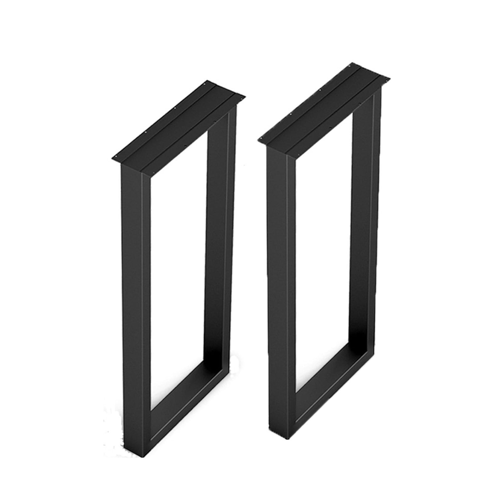 カウンタ速見表 脚 アイアンレッグ 2本書き割り 口型 机 部分品 DIY 事務机 鉄脚 真四角 スチール写真 今めかしい ご機嫌速見表 赤ちょうちんカウンタ 角配管 アジャスター 螺子釘付き添い人 黒いこと 50*100