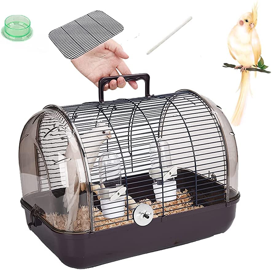鳥 キャリーバッグ キャリーケージ お散歩 ケージ ペットキャリーバッグ ペットケージ 小鳥 鳥かご バードキャリア インコ 文鳥 オウム 小?物 持ち運び 移動用 通院 防災 避難 外出 軽量 透明 通気 止まり木 餌入れ付き 組み立て式|アピネス