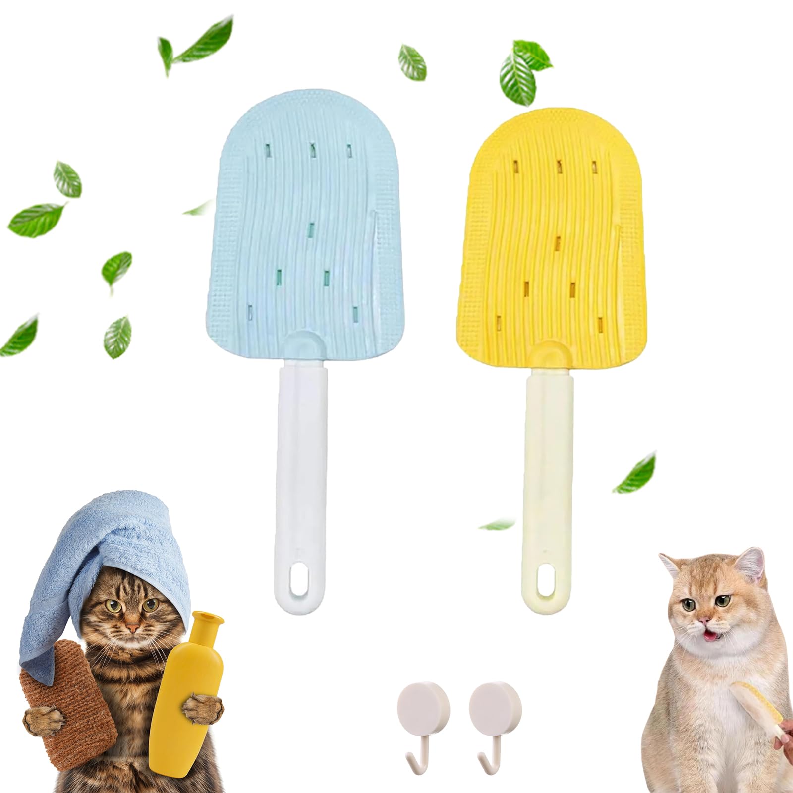 猫舌コーム 猫用ブラシ お手入れ 抜け毛取り ペットコーム シリコン マッサージブラシ ペットブラシ キャットコーム アイスクリーム型 かわいい コンパクト 水洗い可能 服 ソファ 毛玉 抜け毛 クリーナー 清潔 グルーミング 2個セット|アピネス