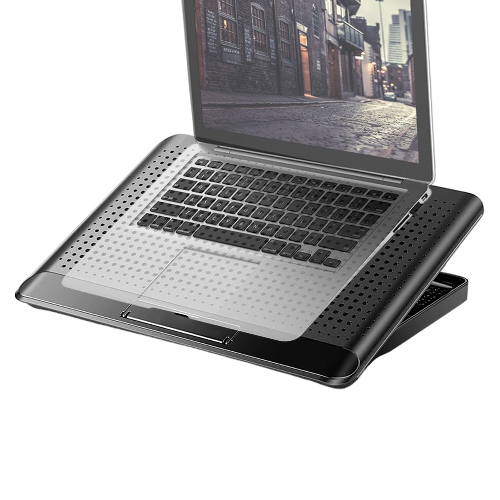 ノートパソコン 冷却パッド 冷却ファン 17インチ対応 静音 大型ファン 角度調節 5段階 折りたたみ アルミ製 ノートPCスタンド ゲーミング PCクーラー 放熱 メッシュ 薄型 持ち運び 高さ調整 10.24&times;13.78インチ リモート｜アピネス
