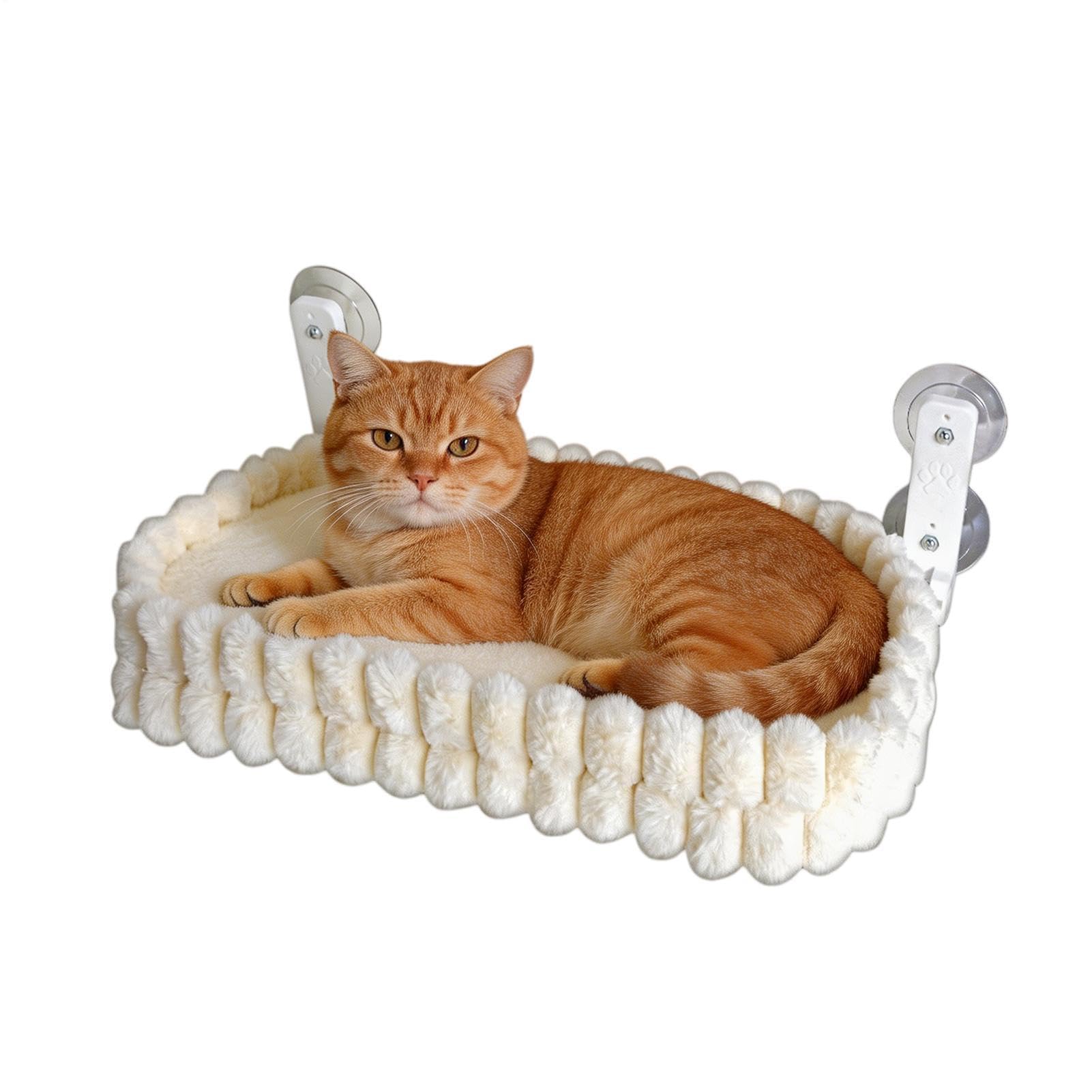 猫 ハンモック 窓 吸盤 折りたたみ キャットベッド 窓際 ペットベッド 室内用 猫用パーチ 起毛 クッション 2WAY 両面仕様 ボア ふわふわ キャットウォーク ペット用品 ねこ ネこ 休息 日向ぼっこ お昼寝 グッズ 省スペース オー|アピネス