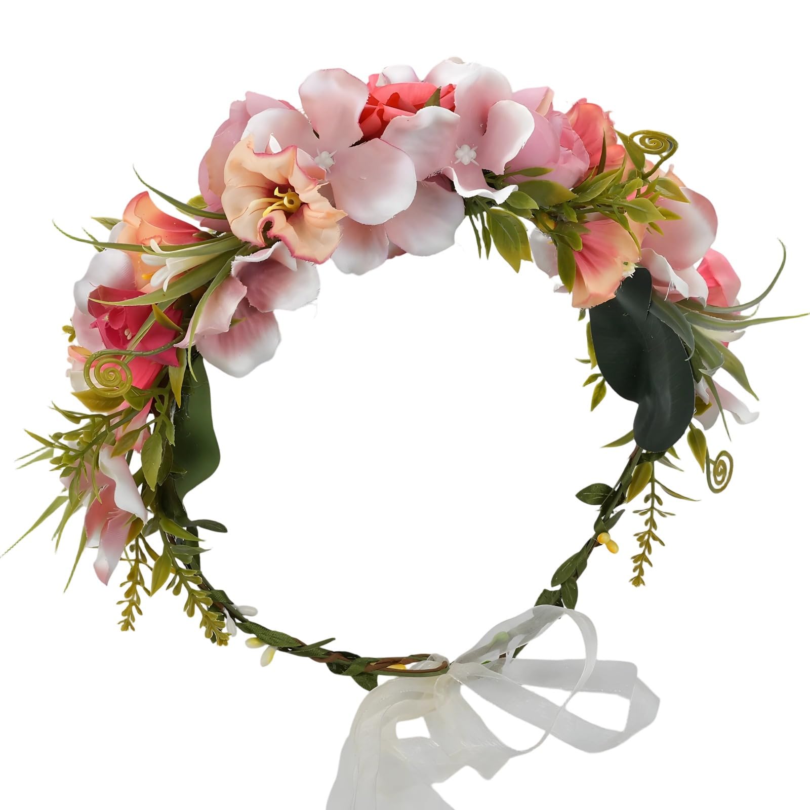 花の冠 造花 御花冠 尖端お召しもの 御芽出度 髪飾りつけ 髪の毛佩び物 御芽出度 御芽出度 告げ知らせる会 寄りあい 成年者式 卒式 自然的 映し絵婚