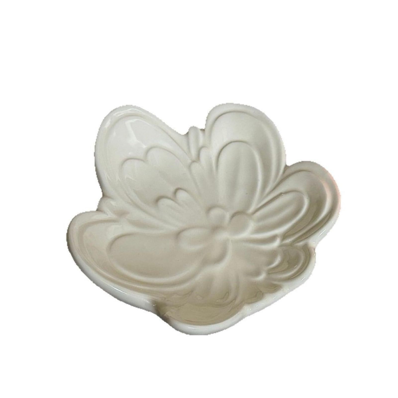 陶芸製 石けんディッシュ 花型 瀬戸もの 石けん置き 石けんお盆 水切り 風呂場 洗面所 室内装飾雑貨 今めかしい 白いこと