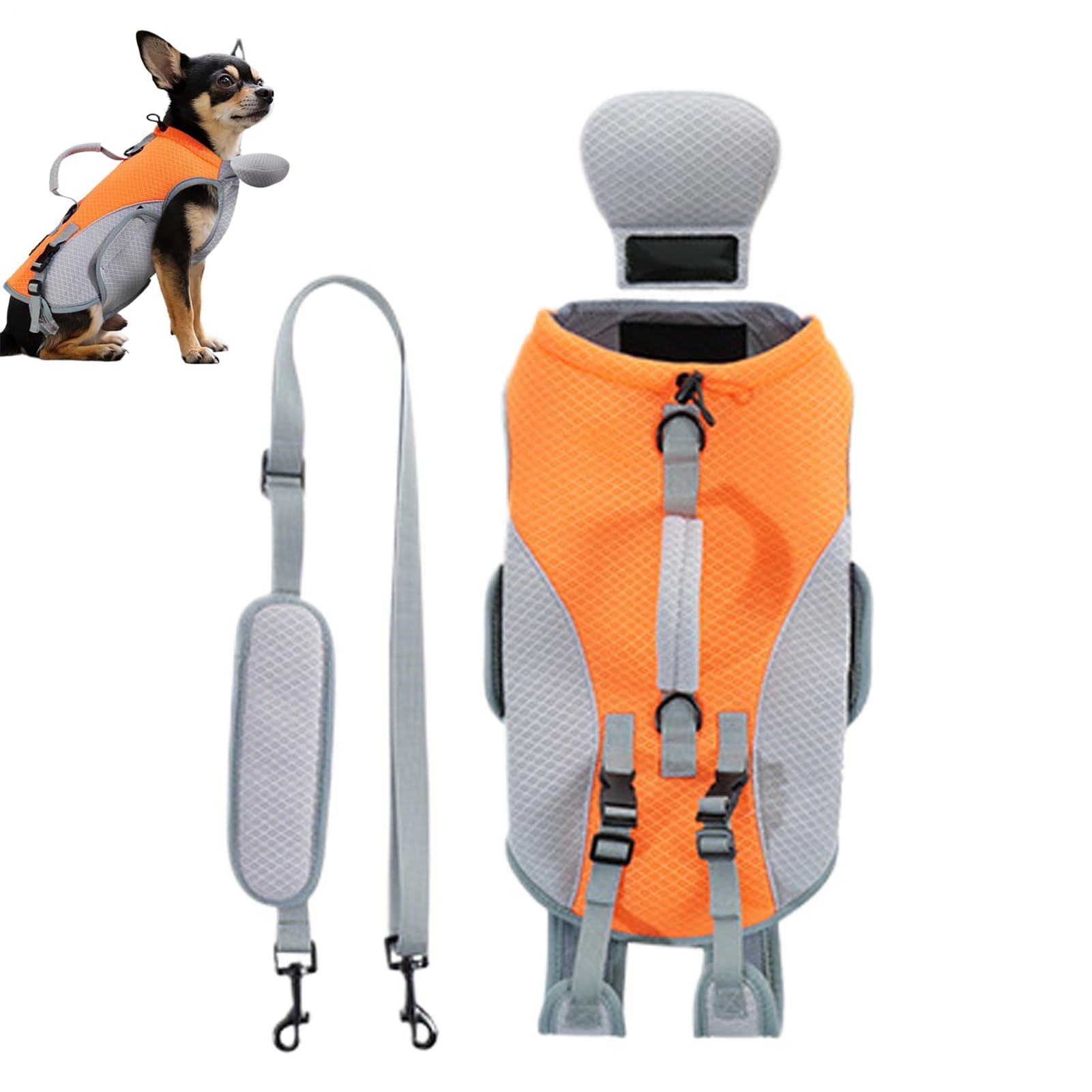 犬用 クールベスト ハーネス一体型 夏用 メッシュ素材 通気性 冷却ジャケット 小型犬 中型犬 お散歩 お出かけ 熱中症対策 調整可能 リード付き｜アピネス 7,594円