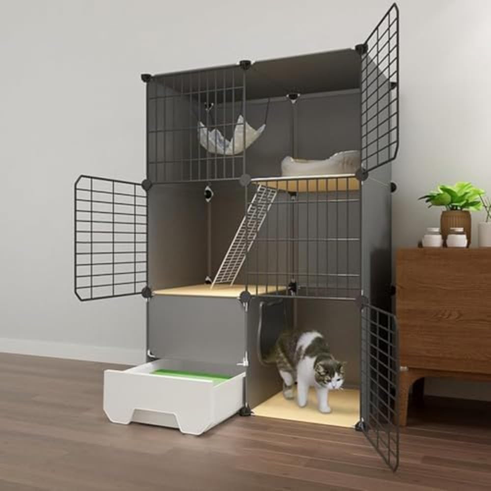 猫伏せ籠 3段 精神的な統合式 キャットケージ 室内用便器納める型 キャットハウス 室内飼い ハンモック付き添い人 愛玩動物伏せ籠 運動すること機能不全取り止める 多役立つこと 猫用伏せ籠 今めかしい