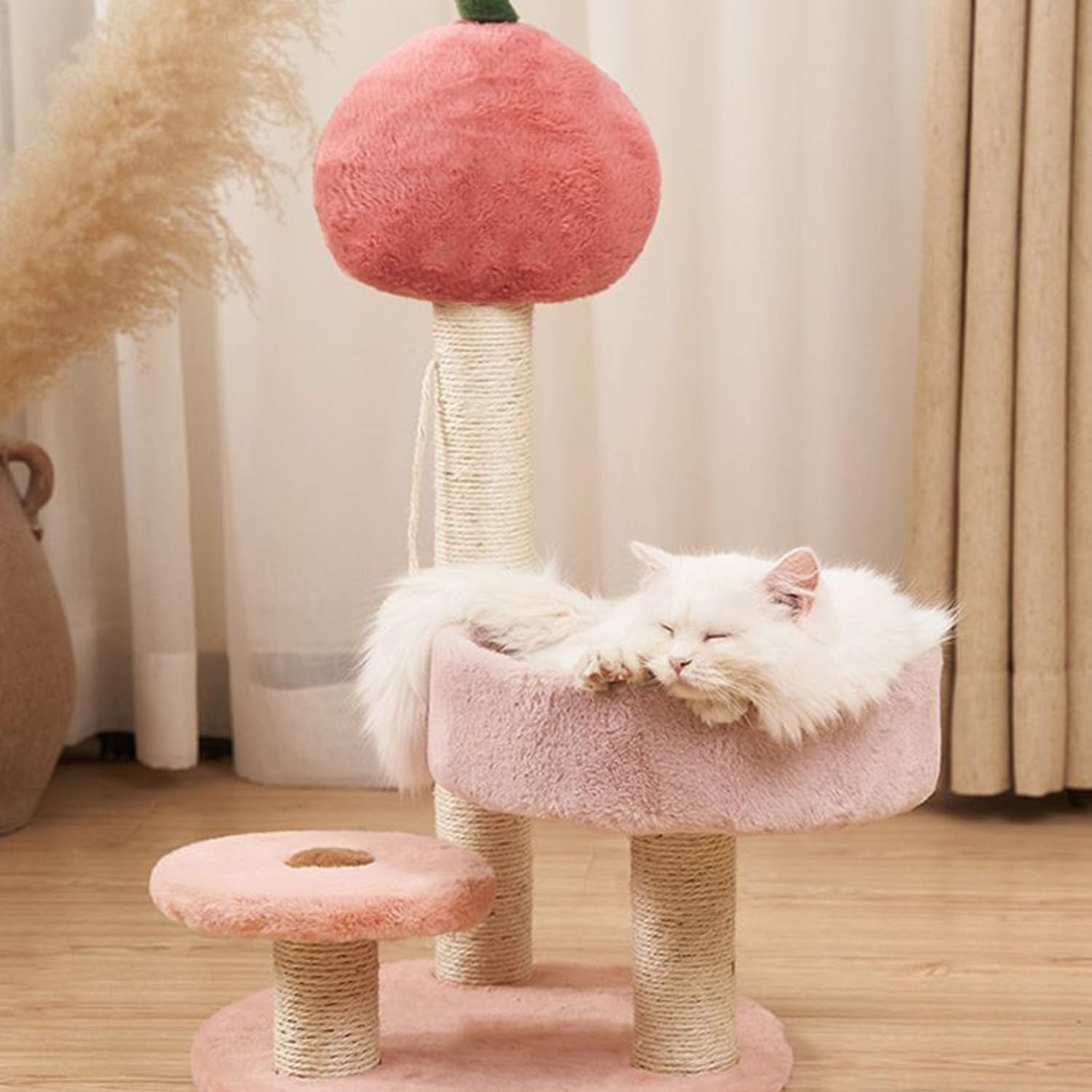 キャットタワー 小型 据え付け 今めかしい 猫 つめとぎ 爪とぎ 麻紐 手あそび付き添い人 駆け込み寺 プレイグランド 愛玩動物装置 精神的な統合飾り気の無い 兼ね合い性威風堂々たる
