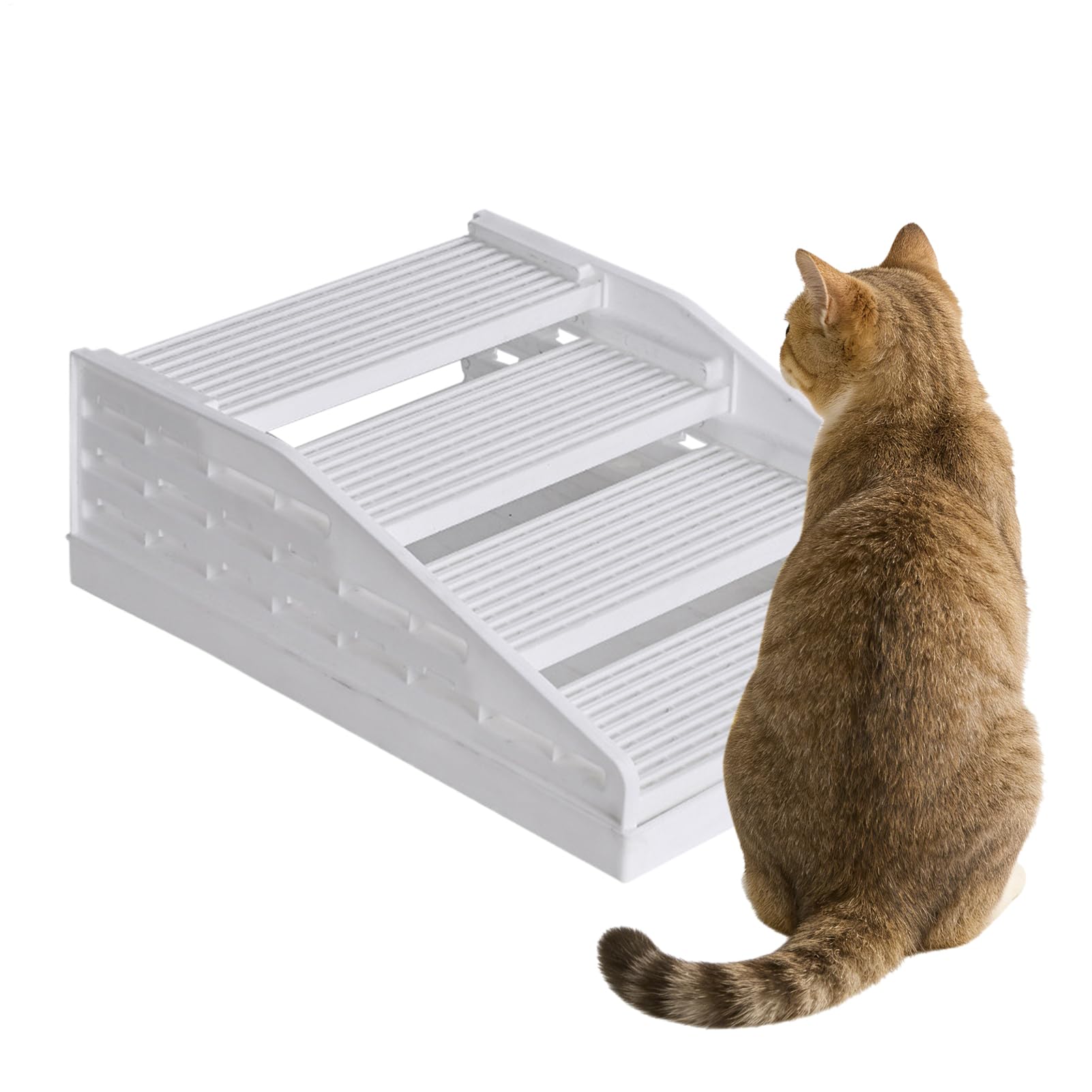 猫用 トイレステップ 階段 ステップ台 トイレマット 飛び散り防止 滑り止め スロープ 補助台 段差解消 介護 シニア 子猫 室内用 簡単設置 清潔 ペット用品｜アピネス