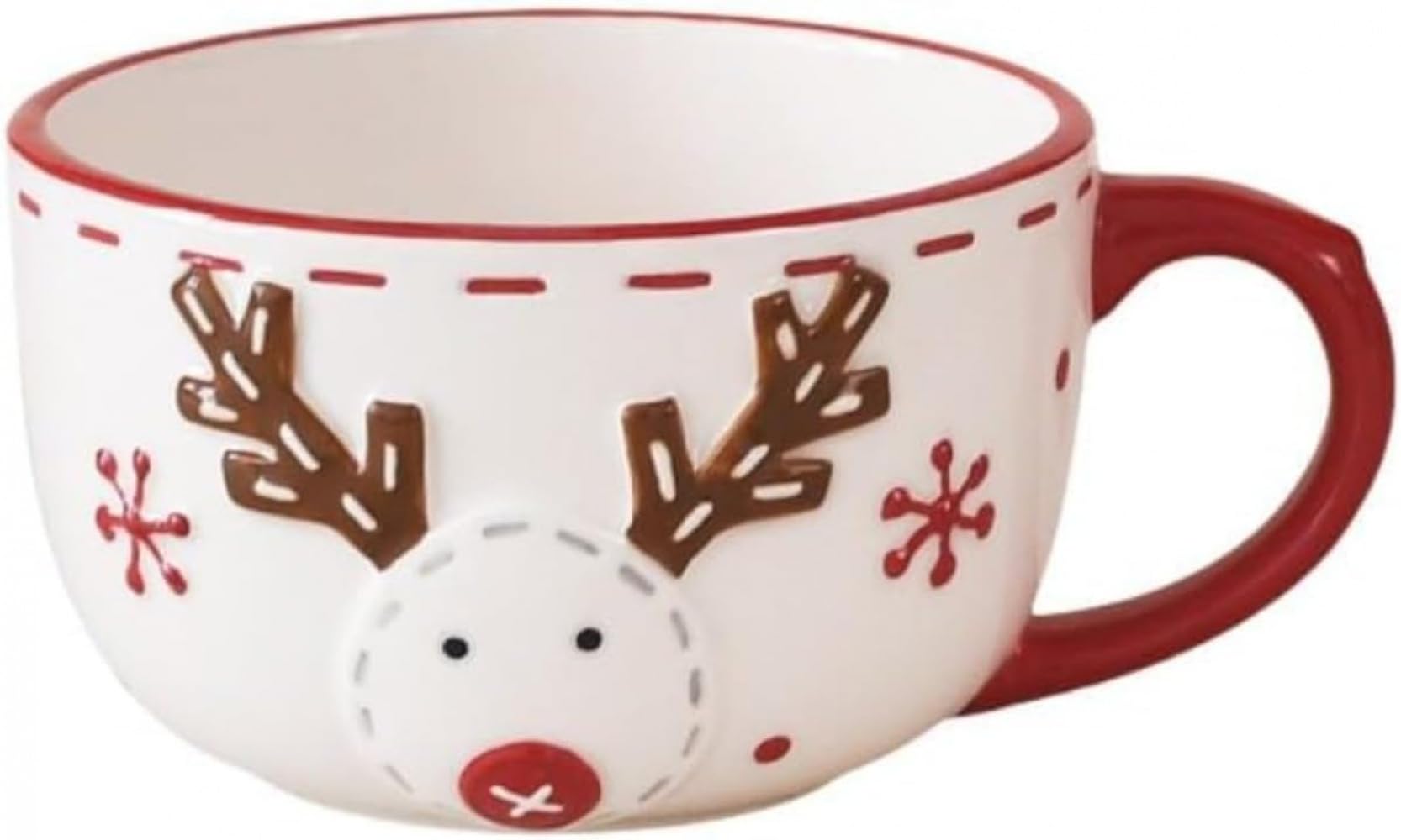 クリスマス マグカップ 陶器 かわいい サンタクロース トナカイ 立体 食器 おしゃれ コーヒーカップ スープカップ 朝食 プレゼント ギフト インテリア 雑貨 キッチン用品 500ml｜アピネス