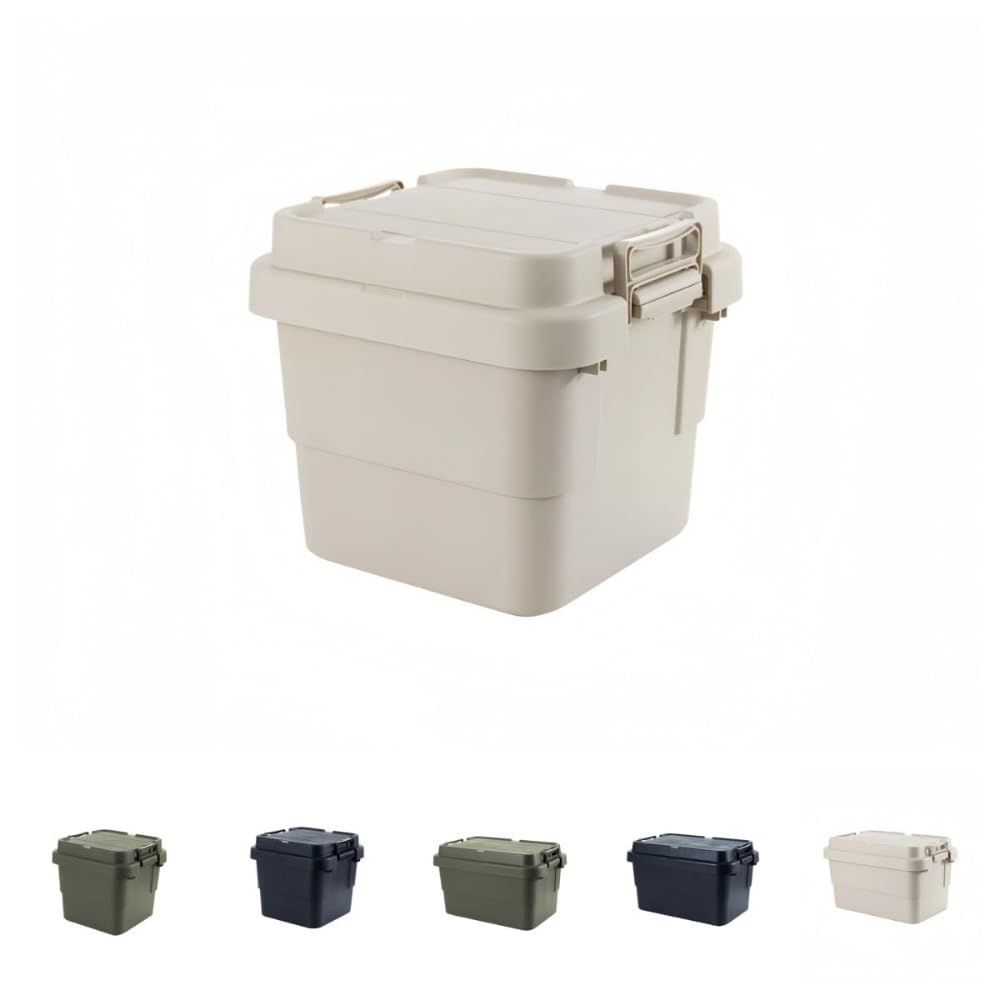 頑丈 収納ボックス 50L コンテナボックス アウトドア キャンプ 収納ケース 収納 ボックス おしゃれ プラスチック フタ付き 工具箱 釣り ガレージ 収納コンテナ 積み重ね 頑丈 軽量 車載 キャンプ用品｜アピネス