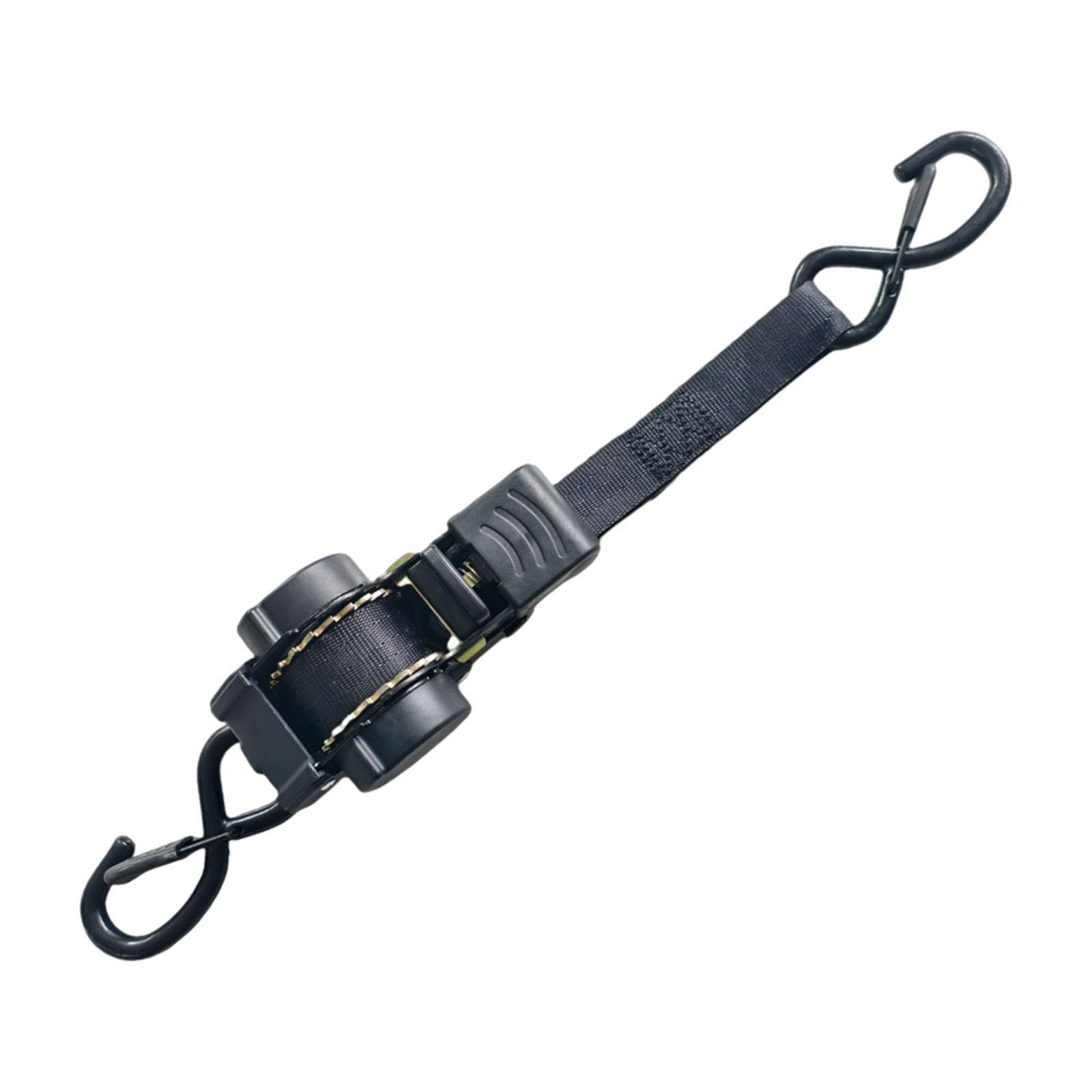 ラチェット式荷締めベルト 3m 2本セット 荷締め機 タイダウンベルト ベルト荷締機 固定ベルト バイク 荷物固定 運搬 車載用 ブラック｜アピネス