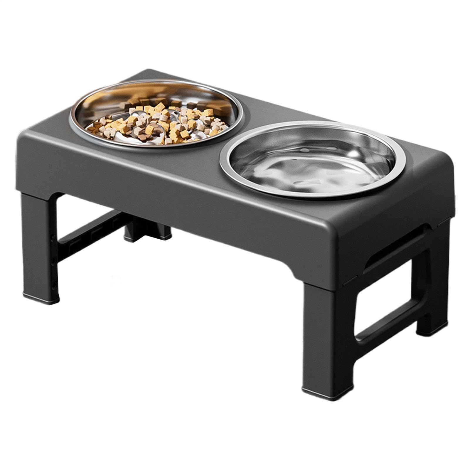 ペット食器台 フードボウルスタンド 犬 猫 高さ調整可能 3段階 2way ステンレスボウル 滑り止め 食べやすい 傾斜 餌入れ 水入れ スタンド付き ペット用品｜アピネス